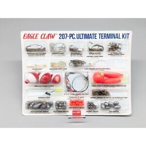 Eagle Claw 207 Piece Ultimate Fishing Terminal Tackle Kit Bobbers Weights & More